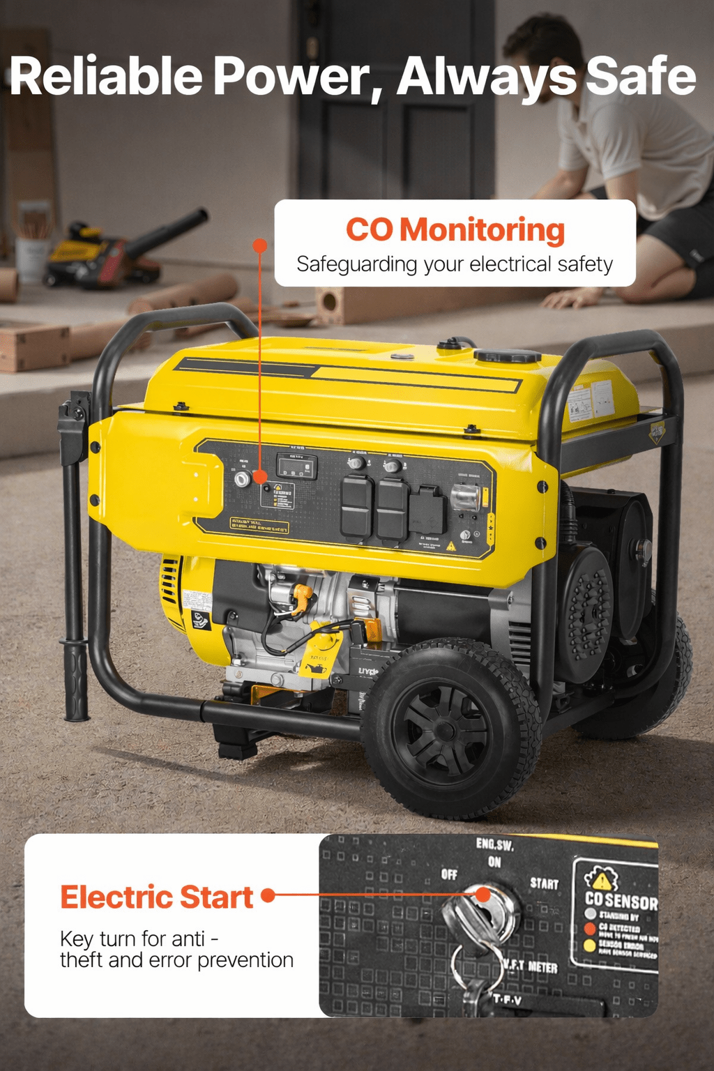 9250W Gas Generator for Jobsite Power & Home Backup - TK Power Gear