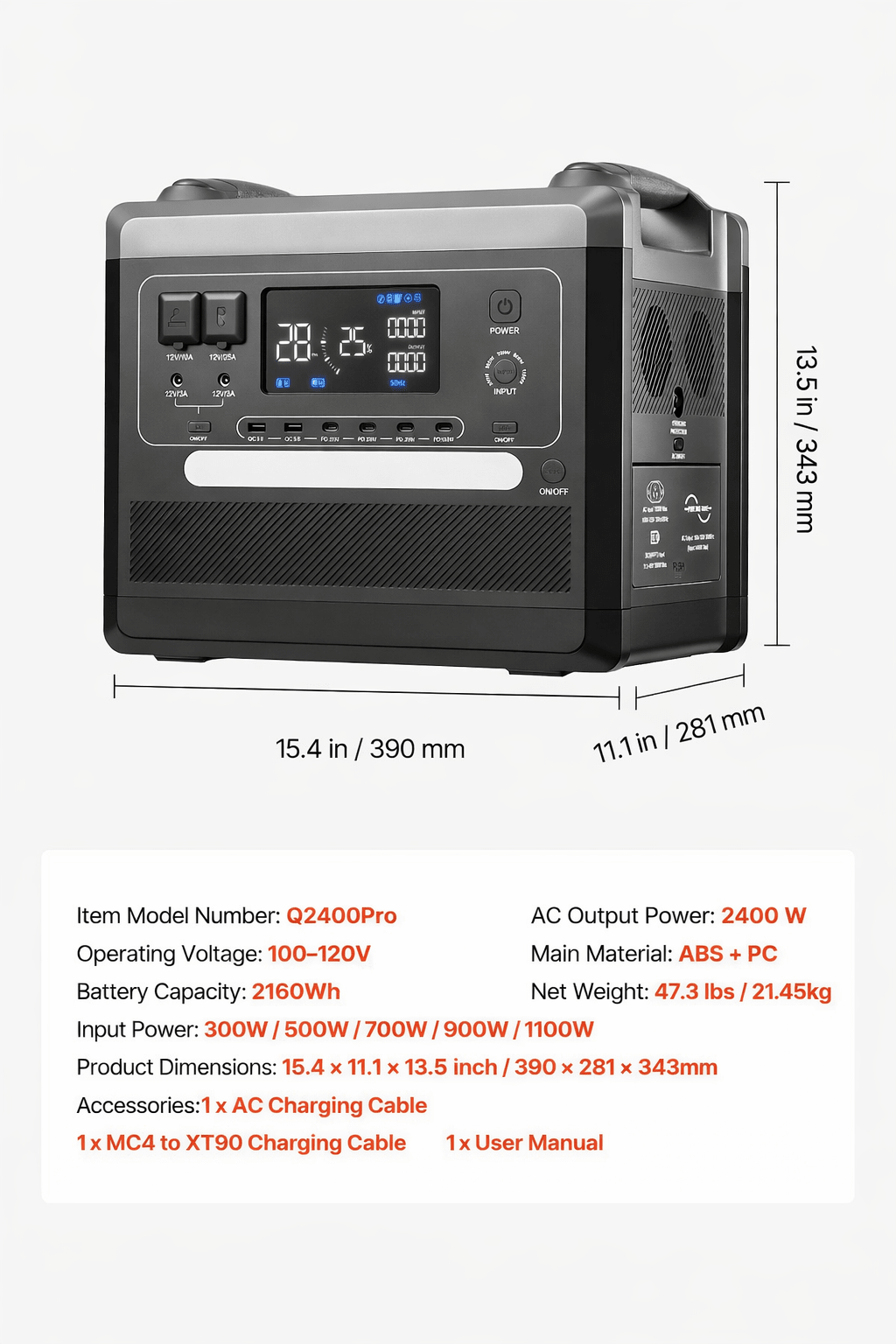 2400W Solar Generator for Home Backup - TK Power Gear