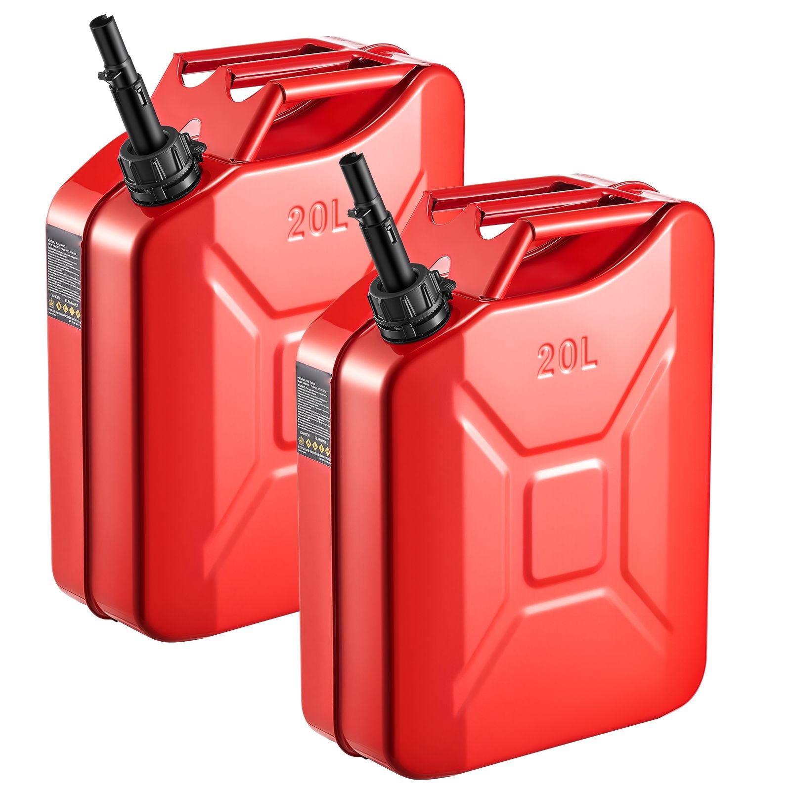 5.3 Gallon Metal Fuel Jerry Can (2 Pack) with Leakproof Spout - TK Power Gear