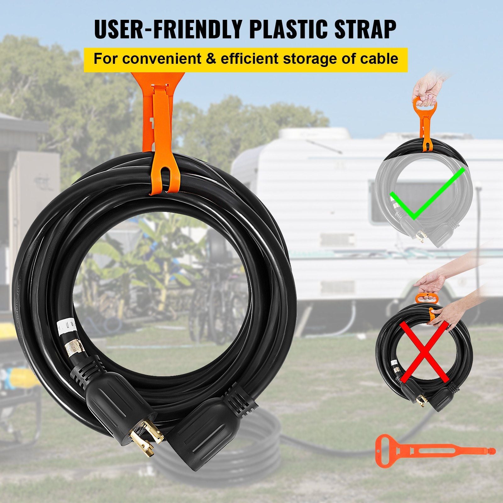 50 FT 30 Amp Generator Extension Cord for Reliable Power Transfer - TK Power Gear