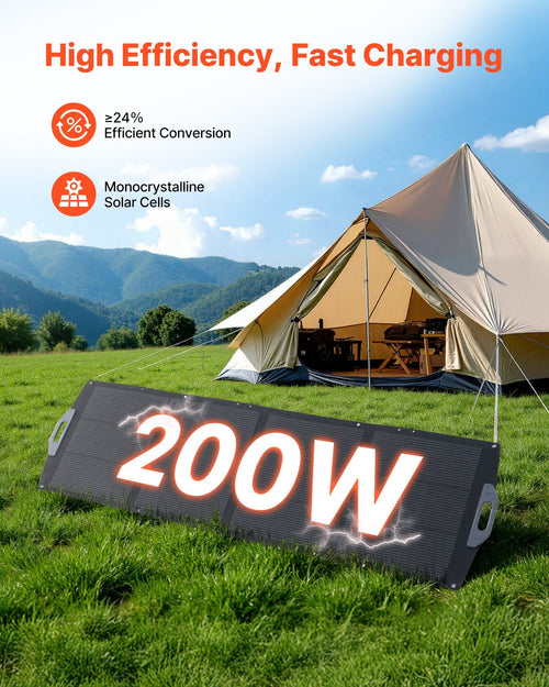 200W Solar Panel – Fast Charging Portable Power - TK Power Gear