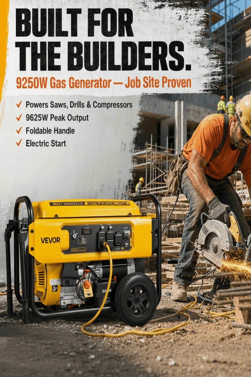 9250W Gas Generator for Jobsite Power & Home Backup - TK Power Gear